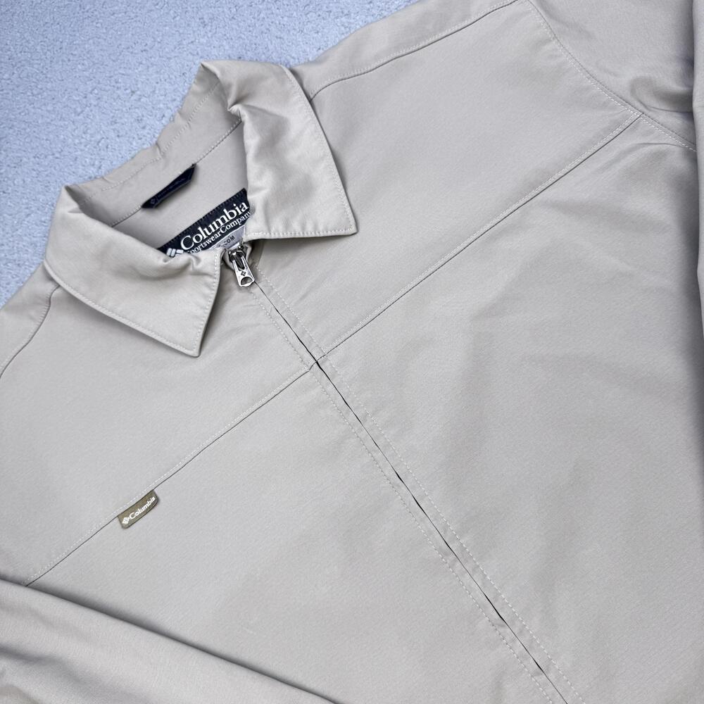 Columbia Softshell Jacket Mens XL Beige Full Zip Collared Pockets XCO WM3037